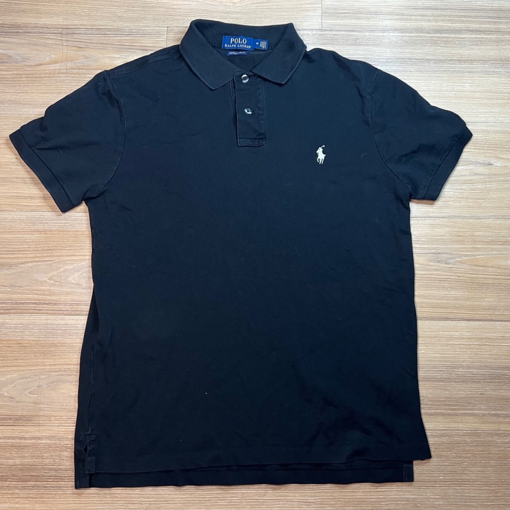 Polo Ralph Lauren Mens Polo Shirt Custom Slim Fit Black M